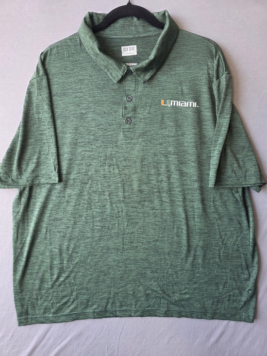 Other - Miami Hurricanes Box Seat Polo Shirt Men’s 2XL Green Performance NCAA Canes
